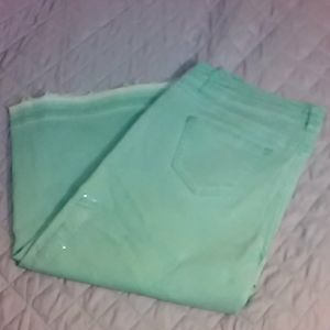 Lane Bryant mint kiwi capri jeans